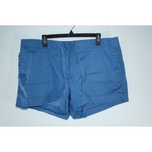 Old Navy Mid-Rise Stretch Blue Women's Everyday Shorts Drawstring Button Size 16